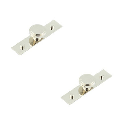 2 PACK Stylish 40mm Polished Nickel Cupboard Knob with Backplate Kitchen Cabinet Knob