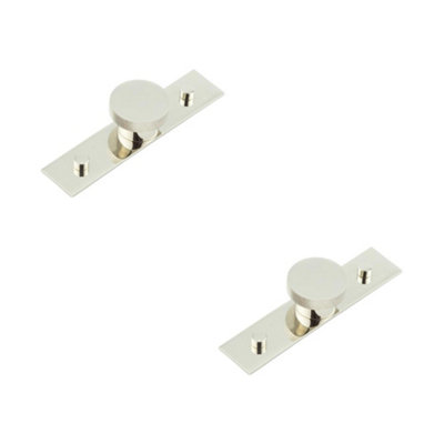 2 PACK Stylish 40mm Polished Nickel Cupboard Knob with Plain Backplate - Kitchen Cabinet Knob