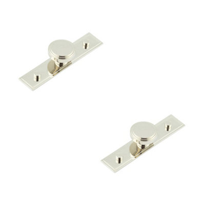 2 PACK Stylish 40mm Polished Nickel Cupboard Knob with Stepped Backplate Kitchen Cabinet Knob