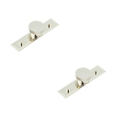 2 PACK Stylish 40mm Polished Nickel Cupboard Knob with Stepped Backplate - Kitchen Cabinet Knob