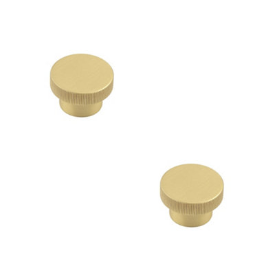 2 PACK Stylish 40mm Satin Brass Cupboard Knob for Modern Interiors - Kitchen Cabinet Knob