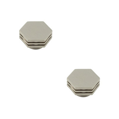 2 PACK Stylish 40mm Satin Nickel Cupboard Knob for Modern Interior Units - Kitchen Cabinet Knob