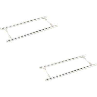 2 PACK Stylish 425mm Back to Back Polished Nickel Pull Handle for Modern Interiors - Door Handle