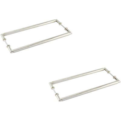 2 PACK Stylish 425mm Back to Back Pull Handle in Polished Nickel Finish - Door Handle