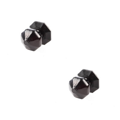 2 PACK Stylish 73mm Black Centre Door Knob for Modern Homes - External Front Door Knob