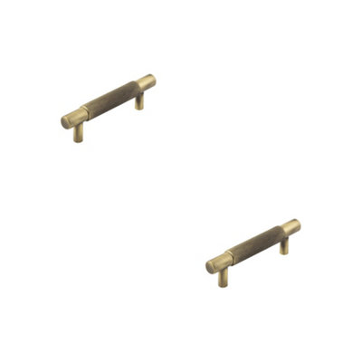 2 PACK Stylish 96mm Antique Brass Cabinet Handle for Modern Homes - Kitchen Drawer Pull Handle