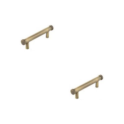 2 PACK Stylish 96mm Antique Brass Cabinet Handle for Modern Interiors - Kitchen Drawer Pull Handle
