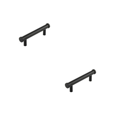 2 PACK Stylish 96mm Black Cabinet Handle for Modern Interiors - Kitchen Drawer Pull Handle