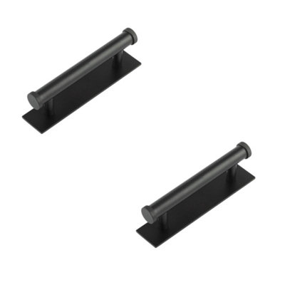 2 PACK Stylish 96mm Cabinet Handle with Matt Black Finish - Kitchen Drawer Pull Handle