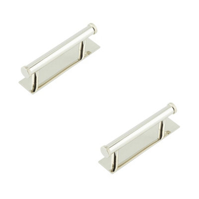 2 PACK Stylish 96mm Cabinet Handle with Polished Nickel Finish - Kitchen Drawer Pull Handle