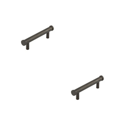 2 PACK Stylish 96mm Dark Bronze Cabinet Handle with Knurled Diamond Design - Kitchen Drawer Pull Handle