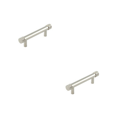 2 PACK Stylish 96mm Polished Nickel Cabinet Handle for Home and Office - Kitchen Drawer Pull Handle