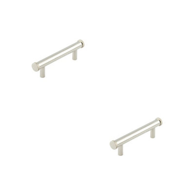 2 PACK Stylish 96mm Polished Nickel Cabinet Handle for Modern and Traditional Decor - Kitchen Drawer Pull Handle