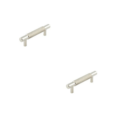 2 PACK Stylish 96mm Polished Nickel Cabinet Handle for Modern Interiors Kitchen Drawer Pull Handle