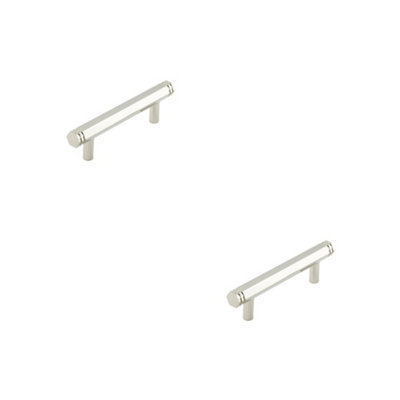 2 PACK Stylish 96mm Polished Nickel Cabinet Handle for Modern Interiors - Kitchen Drawer Pull Handle