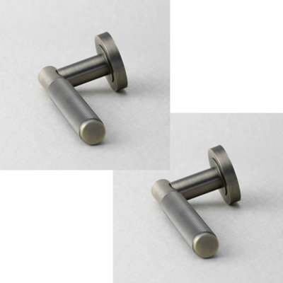2 PACK Stylish Antique Brass Knurled Door Handle for Modern Interiors - Interior Handle
