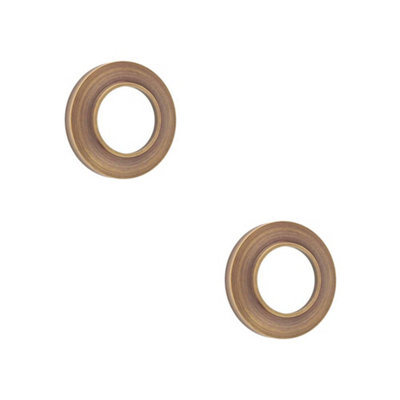 2 PACK Stylish Chamfered Outer Roses in Antique Brass Finish - Grade 304 - Door Handle