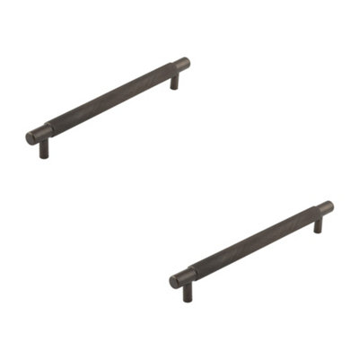 2 PACK Stylish Dark Bronze Cabinet Handle 224mm Ctrs for Modern Interiors - Kitchen Drawer Pull Handle