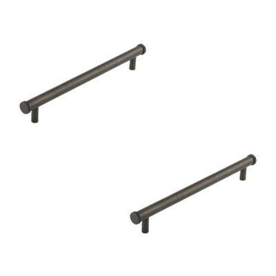 2 PACK Stylish Dark Bronze Cabinet Handle with 224mm Centers Kitchen Drawer Pull Handle