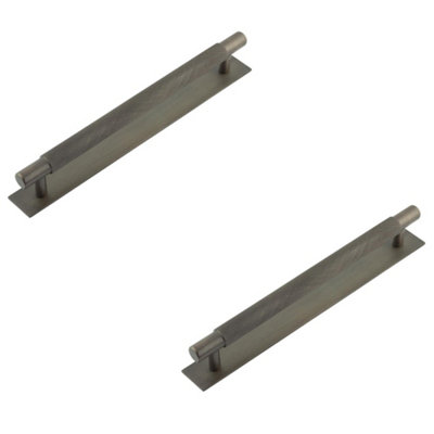 2 PACK Stylish Dark Bronze Cabinet Handle with 224mm Centers - Kitchen Drawer Pull Handle