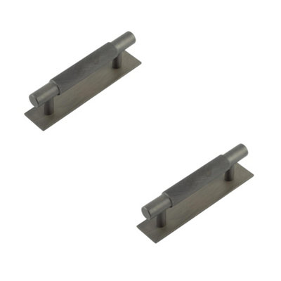 2 PACK Stylish Dark Bronze Cabinet Handle with 96mm Centers - Kitchen Drawer Pull Handle
