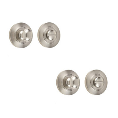 2 PACK Stylish Inner Turn & Release Lock in Satin Nickel Finish - Door Handle