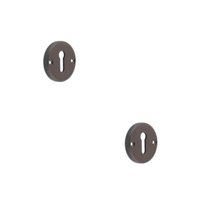 2 PACK Stylish Knurled Standard Keyway Escutcheon in Dark Bronze Finish ...