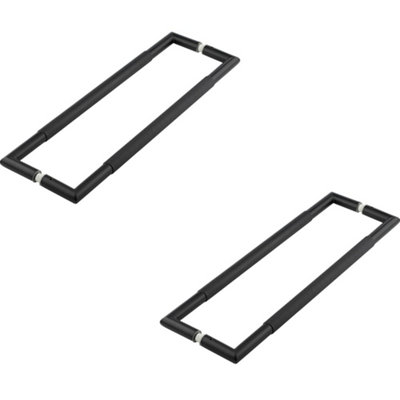 2 PACK Stylish Mitred Knurled Pull Handle for Doors - Black B/B Fixing 425x19mm - Door Handle