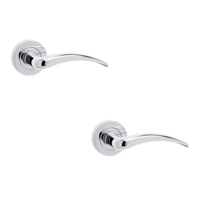 2 PACK Stylish Polished Chrome Door Handle for Modern Homes - Interior Handle
