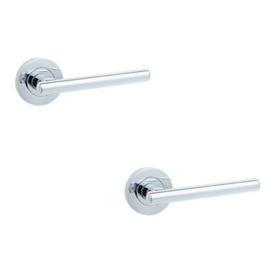 2 PACK Stylish Polished Chrome Door Handle for Modern Interiors Interior Handle