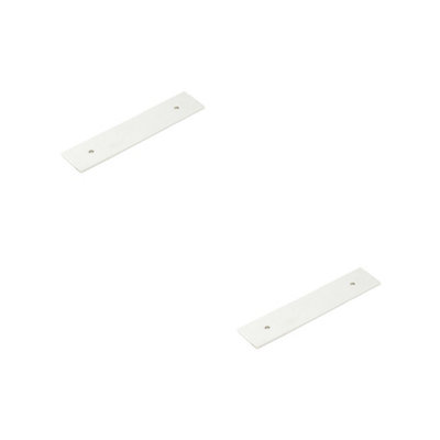 2 PACK Stylish Polished Nickel Backplates for Cabinet Handle 140x30mm - Kitchen Drawer Pull Handle