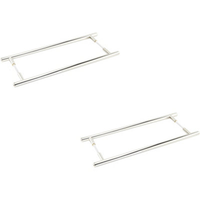 2 PACK Stylish Polished Nickel Face Fix Pull Handle 425mm for Modern Interiors - Door Handle