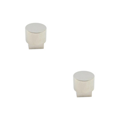 2 PACK Stylish Polished Nickel Round Cupboard Knob for Modern Interiors - Kitchen Cabinet Knob