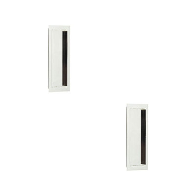 2 PACK Stylish Rectangular Flush Pull in Polished Nickel for Doors - Door Handle