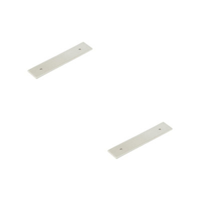 2 PACK Stylish Satin Nickel Backplates for Cabinet Handle - 140x30mm - Kitchen Drawer Pull Handle
