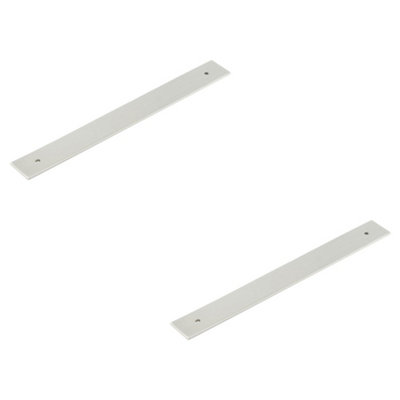 2 PACK Stylish Satin Nickel Backplates for Cabinet Handle - 268x30mm - Kitchen Drawer Pull Handle