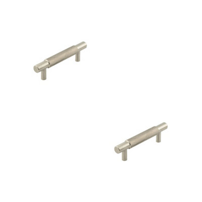 2 PACK Stylish Satin Nickel Cabinet Handle 96mm for Modern Interiors - Kitchen Drawer Pull Handle