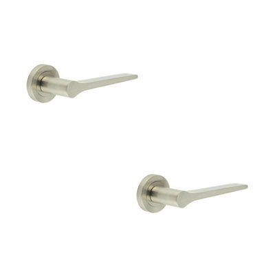 2 PACK Stylish Satin Nickel Door Handle for Modern Interiors - Interior Handle