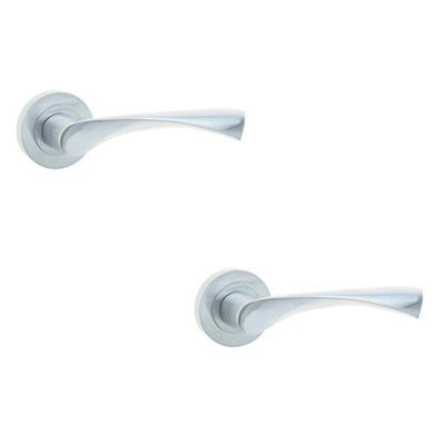 2 PACK Stylish Twirl Door Handle in Brass Finish for Modern Interiors - Interior Handle