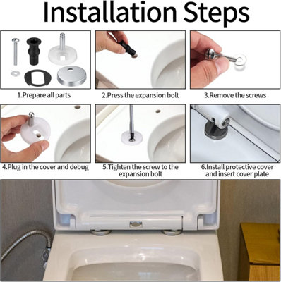 Toilet Seat Hinge Mounting Kit - Zinc Alloy Hinges With Screws, Nylon Nuts, Replacement For Most Toilet Seats