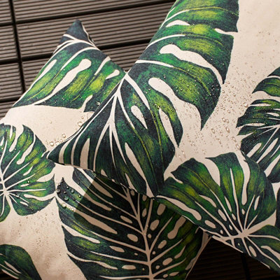 2 Pack Tropical Cushion Cover Water Resistant Outdoor Garden - 3