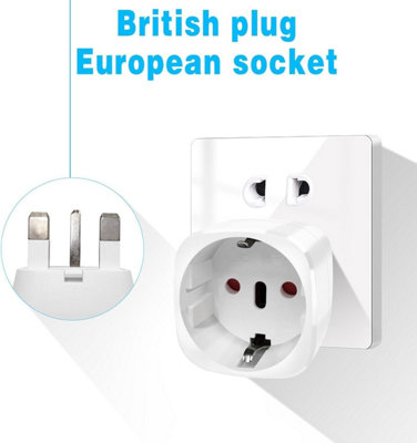 2-Pack UK Plug Adapter, France to UK, Type G for Ireland, England ...