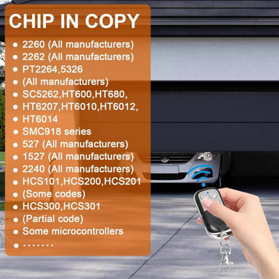 2-Pack Universal Garage Door Remote, 433.92 MHz Rolling Code, 4-Button ...