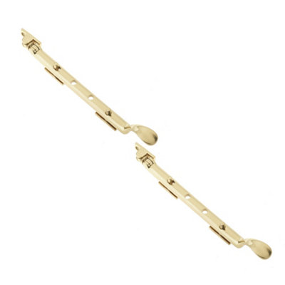 2 PACK Victorian Casement Stays 250mm in Polished Brass for Elegant Windows - Window Peg Bar