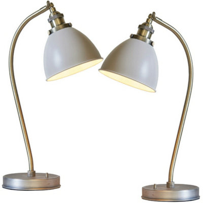 Grey industrial top table lamp