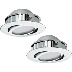 2 PACK Wall / Ceiling Flush Downlight Chrome Round Recess Spotlight 6W LED
