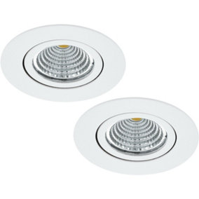 2 PACK Wall / Ceiling Flush Downlight White Recess Spotlight 6W Built in LED