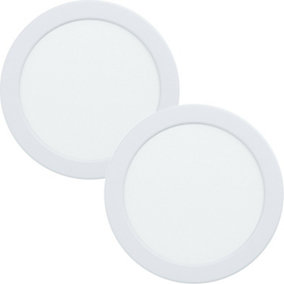 2 PACK Wall / Ceiling Flush Downlight White Round Spotlight 10.5W Built in LED