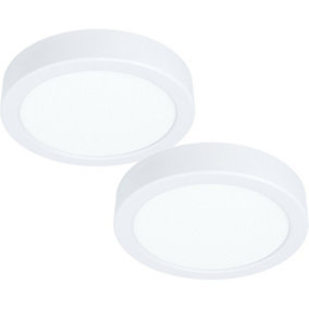 2 PACK Wall / Ceiling Light White 160mm Round Surface Mounted 10.5W LED 3000K