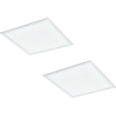 2 PACK Wall / Ceiling Light White 450mm Slim Square Panel 21W LED 4000K